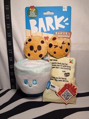 NWT Bark Letter Fur Santa Dog Toy XS-S
